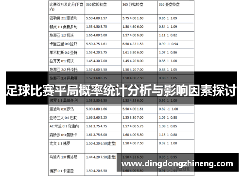足球比赛平局概率统计分析与影响因素探讨